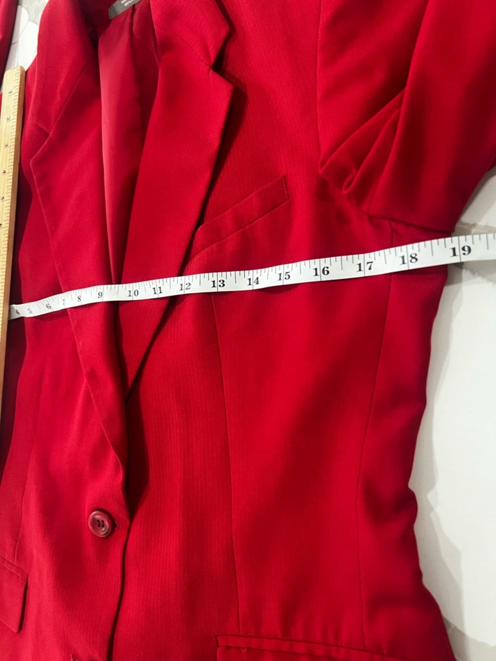 Linden Grey Tomato Red Tailored Blazer Women M Structured Chic - Picture 9 of 16